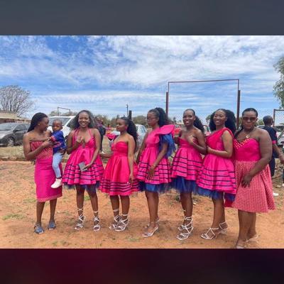 Pink bridal party