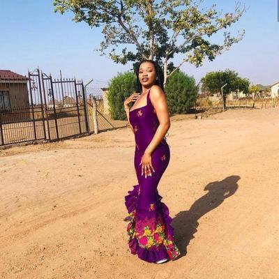 Purple mermaid gown